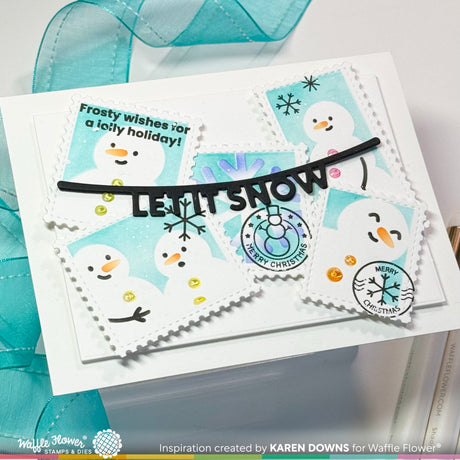 Waffle Flower Crafts Postage Collage Snowman Stencil