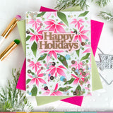 Waffle Flower Crafts Poinsettia Background Stencil