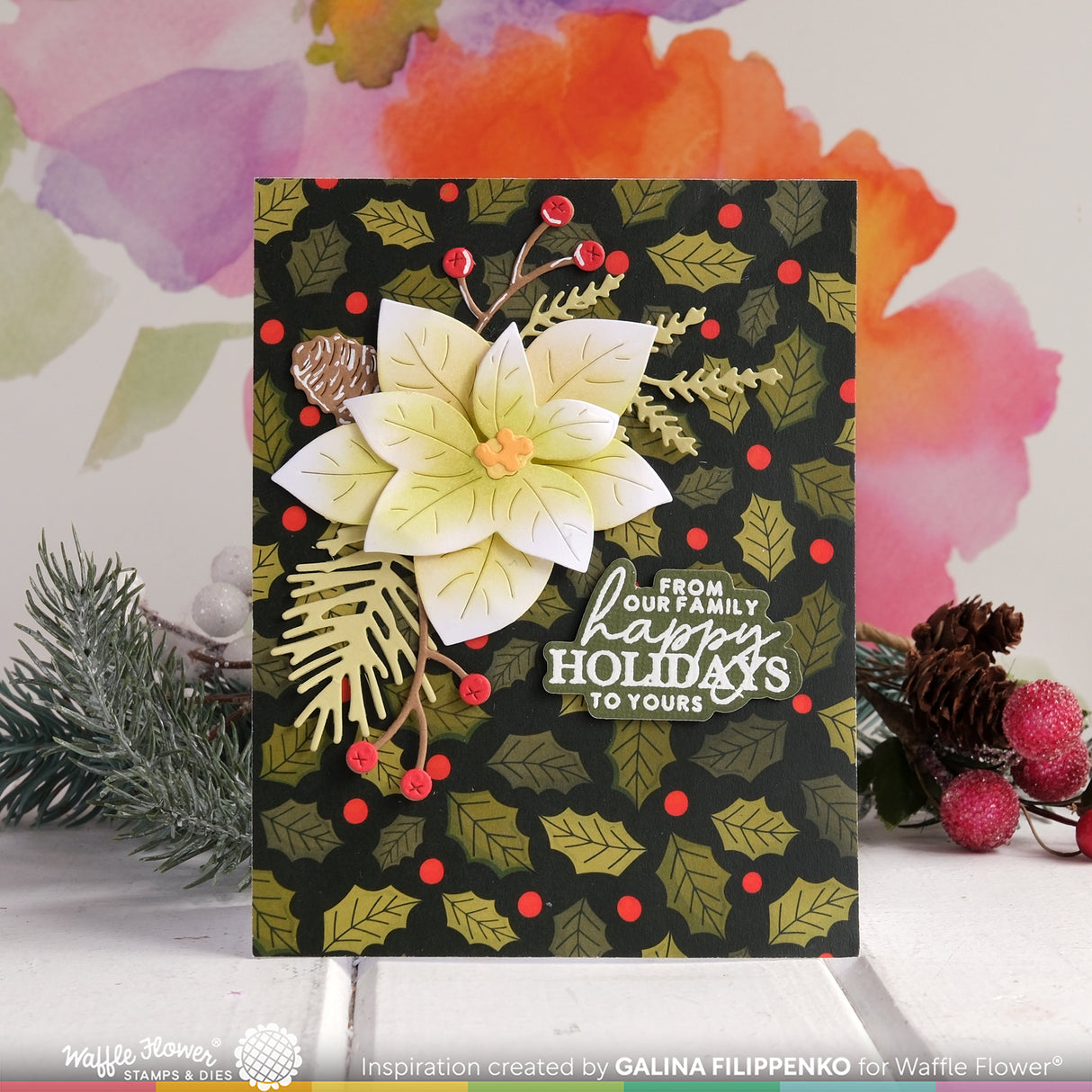 Waffle Flower Crafts Family Christmas Sentiments Combo