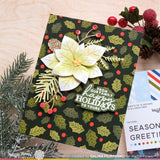 Waffle Flower Crafts Holly Jolly Background Stencil