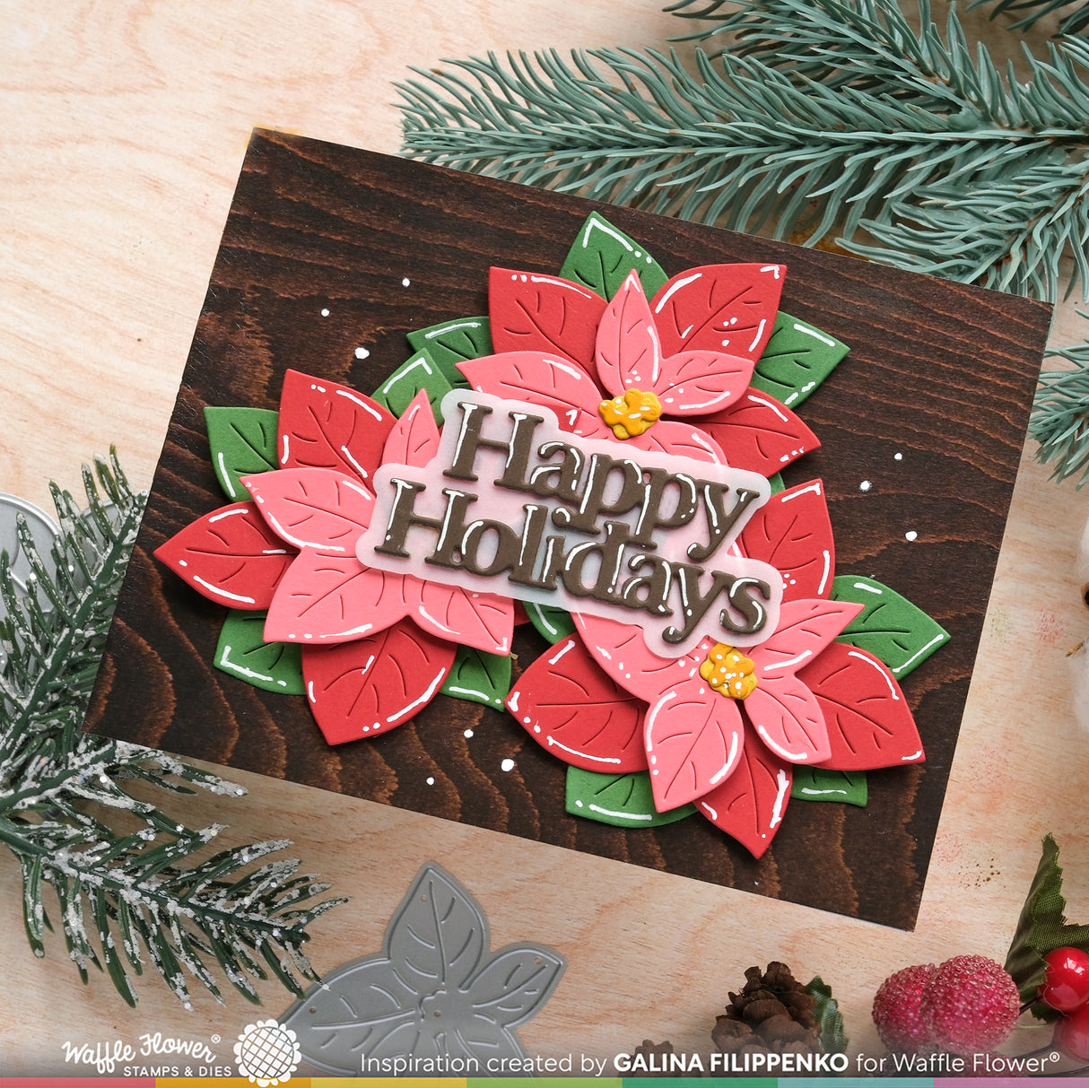 Waffle Flower Crafts Poinsettia Cluster Die