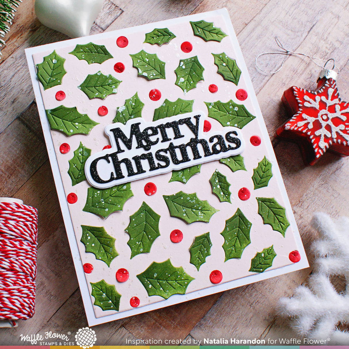 Waffle Flower Crafts Merry Christmas Print Die