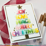 Waffle Flower Crafts Overlapping Christmas Words Stencil Trio