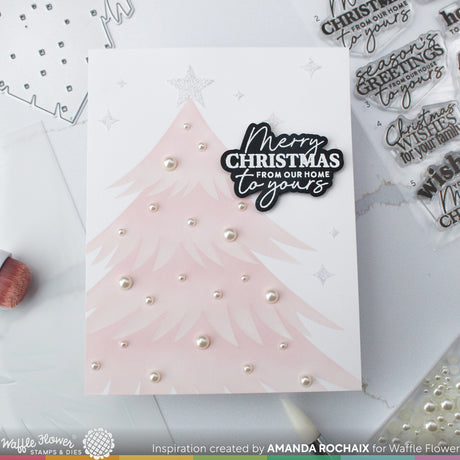 Waffle Flower Crafts Retro Christmas Tree Die-n-stencil