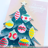 Waffle Flower Crafts Retro Christmas Tree Die-n-stencil