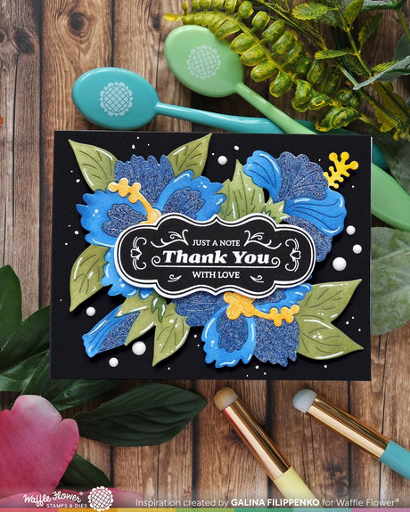 Waffle Flower Crafts Hibiscus Cluster Stencil