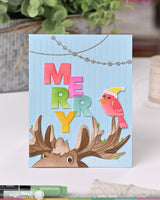 Waffle Flower Crafts Birdie Friends in Winter Stencil