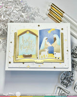 Waffle Flower Crafts Open Book Nativity Stencil