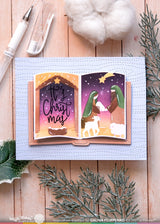 Waffle Flower Crafts Open Book Nativity Stencil