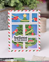 Waffle Flower Crafts Postage Collage Vertical Tree Stencil