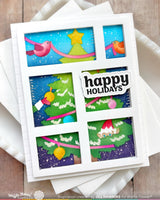 Waffle Flower Crafts Postage Collage Vertical Tree Stencil