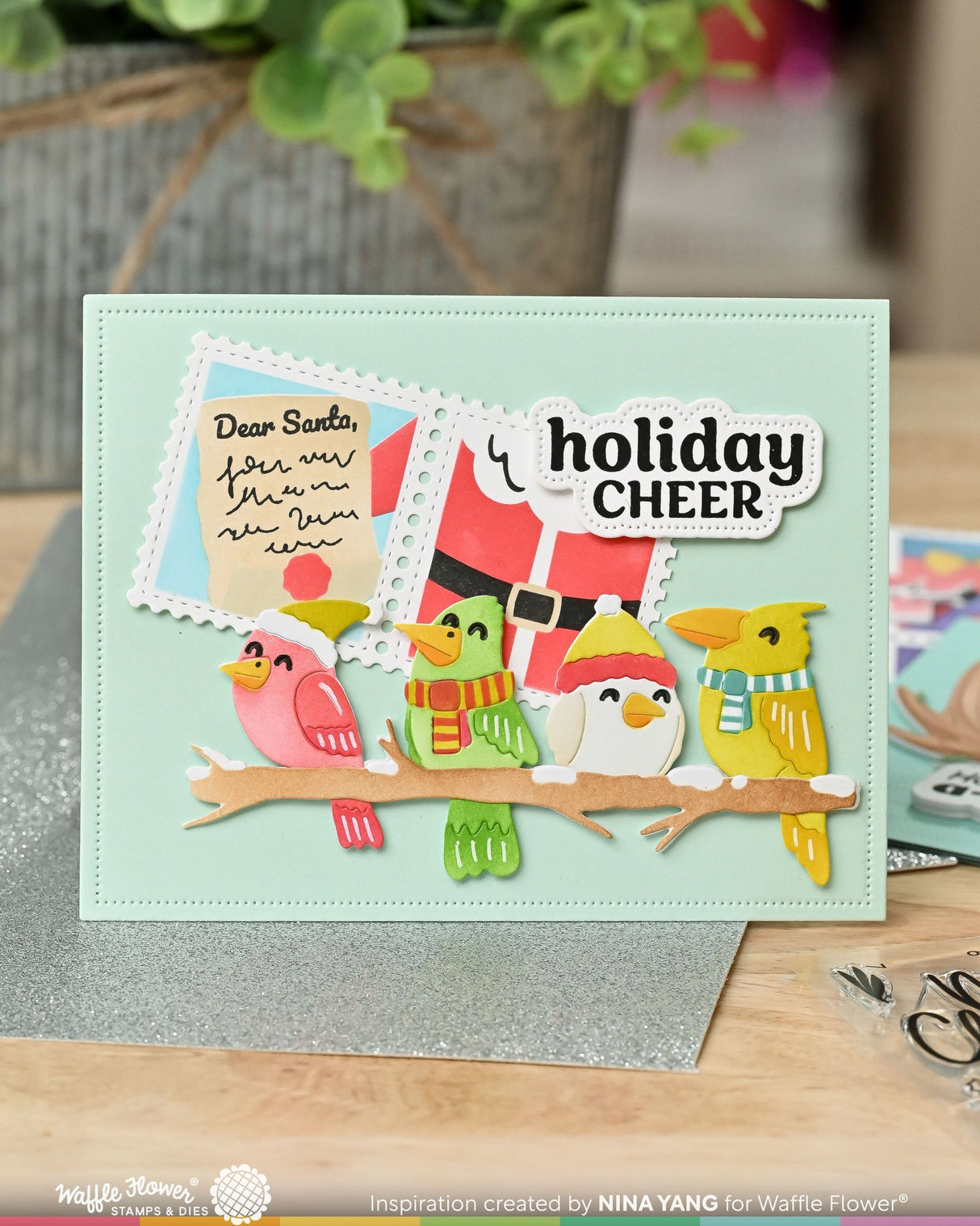 Waffle Flower Crafts Birdie Friends in Winter Die