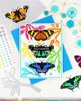 Waffle Flower Crafts Butterfly Trio Coloring Stencil