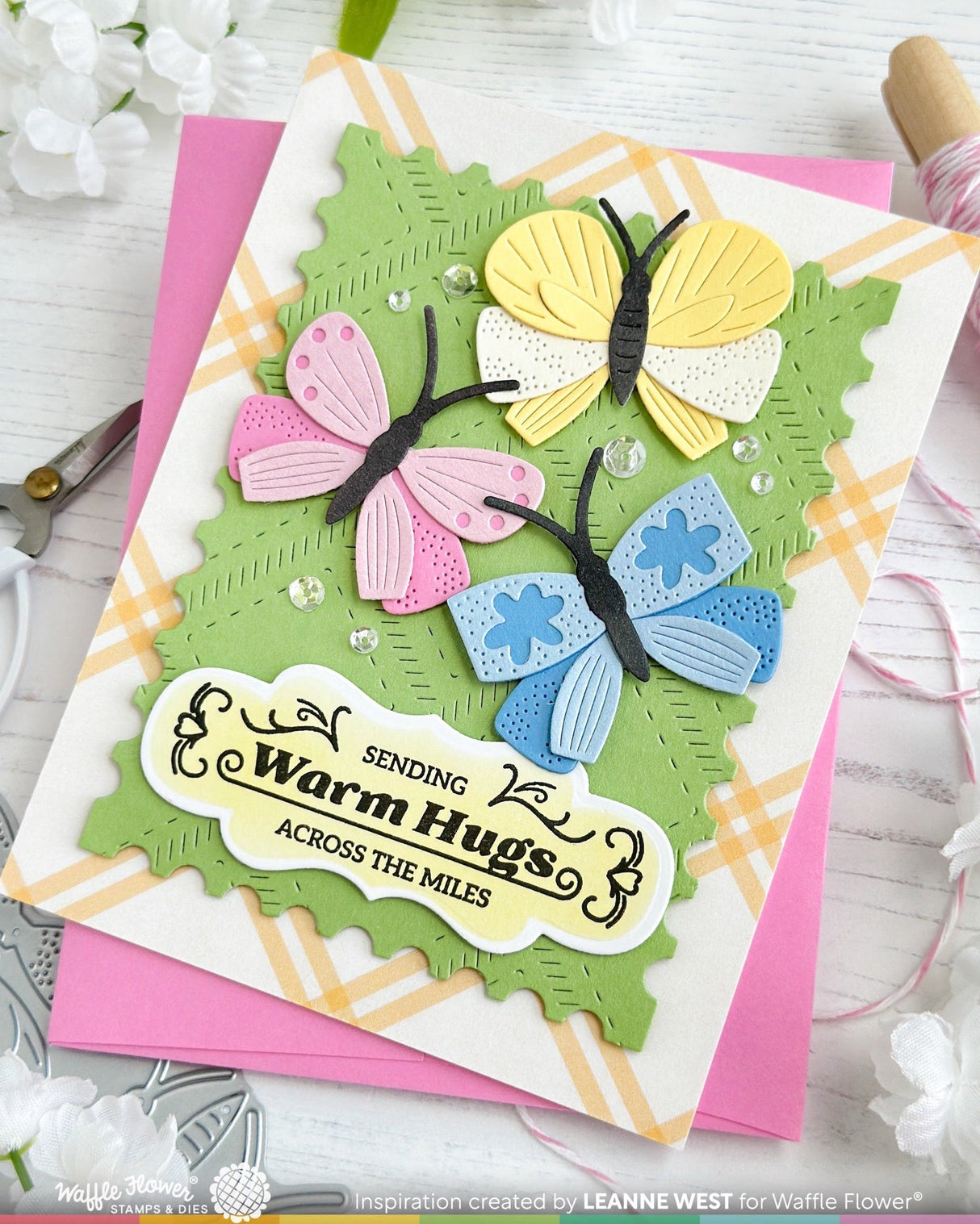 Waffle Flower Crafts Vintage Label 1 Inverted Stamp Set