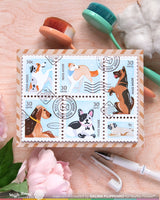 Waffle Flower Craft Postage Collage Woof Stencil