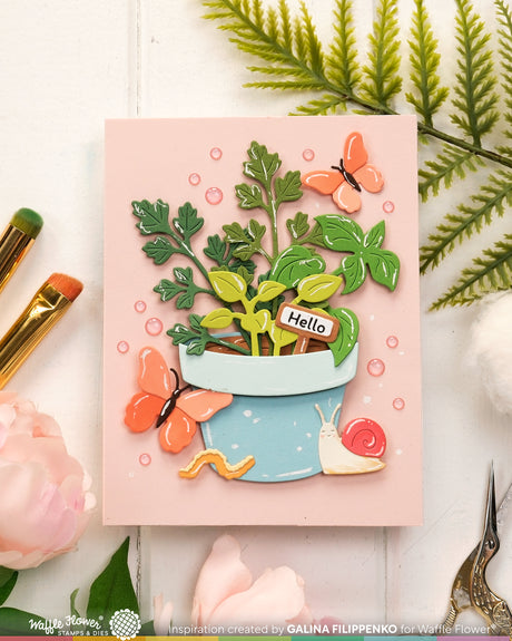 Waffle Flower Craft Happy Herbs Die