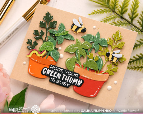 Waffle Flower Craft Happy Herbs Die