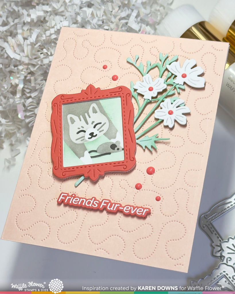 Waffle Flower Craft Postage Collage Meow Stencil