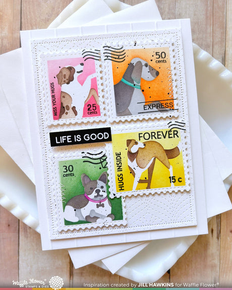 Waffle Flower Craft Happy Leaves Panel Die