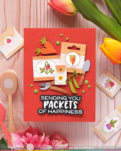Waffle Flower Craft Postage Collage Seeds Details Die