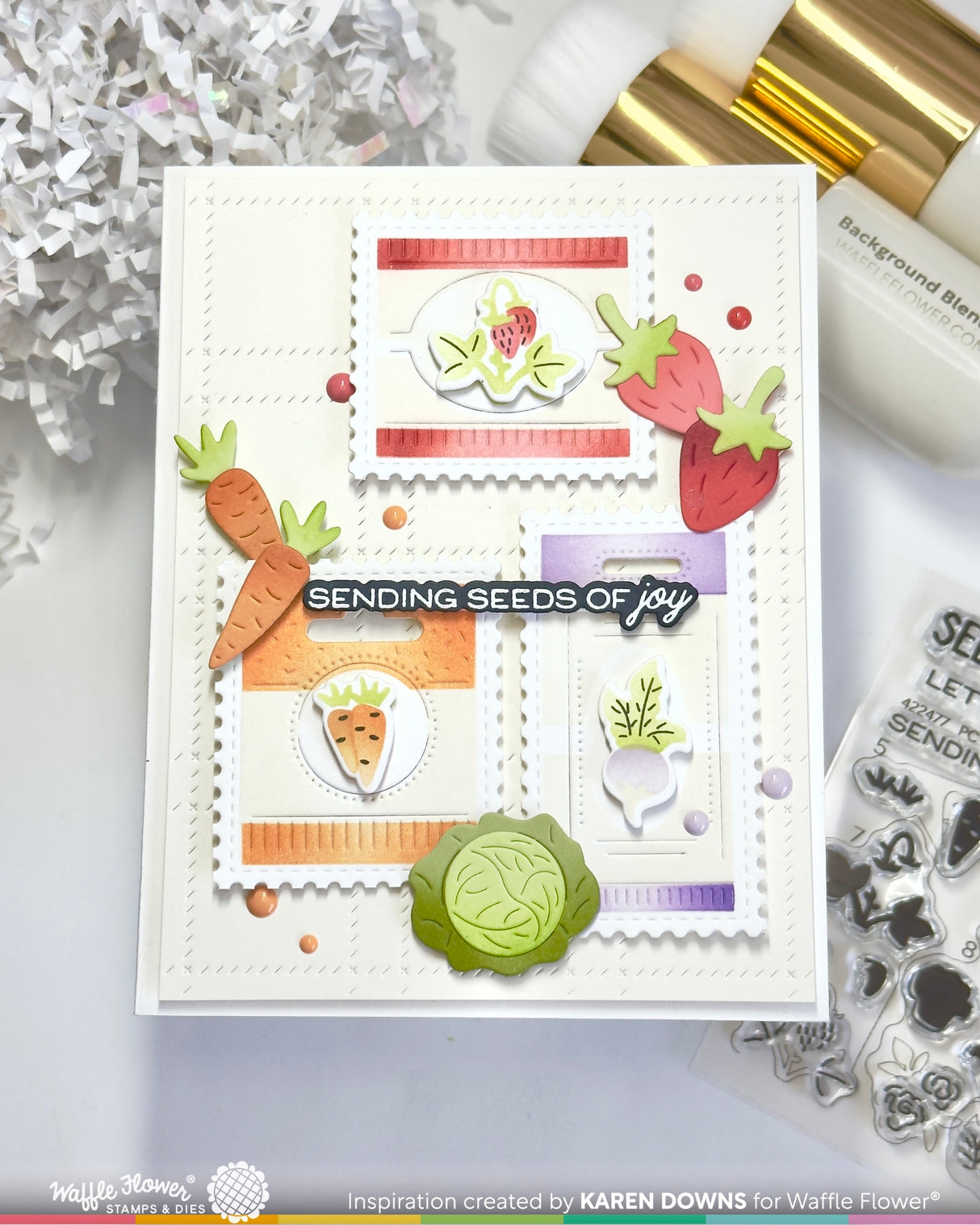 Waffle Flower Craft Postage Collage Seeds Details Die