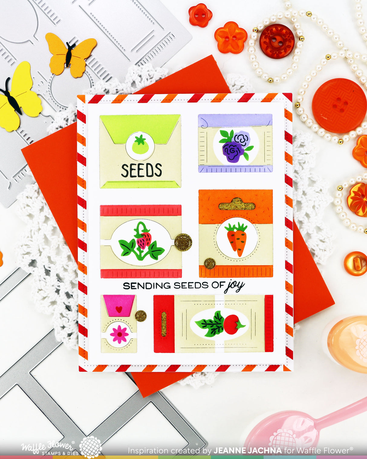 Waffle Flower Craft Postage Collage Seeds Details Die
