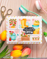 Waffle Flower Craft Postage Collage Gardening Stencil