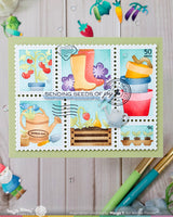 Waffle Flower Craft Postage Collage Gardening Stencil