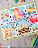 Waffle Flower Craft Postage Collage Gardening Stencil