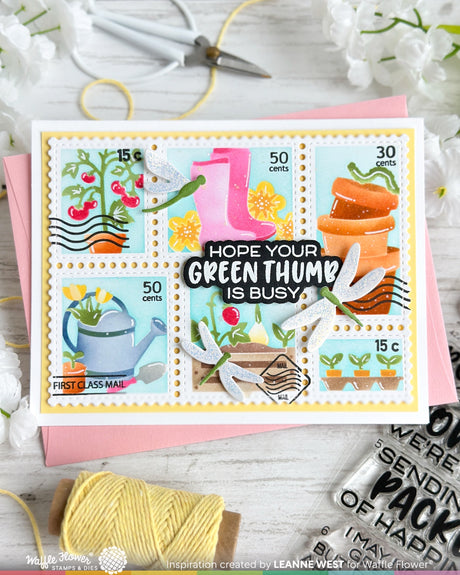 Waffle Flower Craft Postage Collage Gardening Stencil