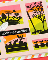 Waffle Flower Craft Postage Collage Garden Silhouettes Stamp Set
