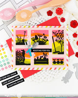 Waffle Flower Craft Postage Collage Garden Silhouettes Stamp Set