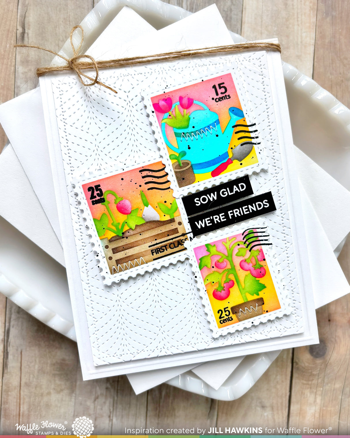 Waffle Flower Craft Postage Collage Gardening Stencil