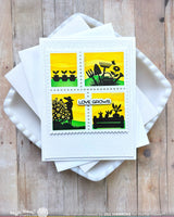 Waffle Flower Craft Postage Collage Garden Silhouettes Stamp Set