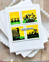 Waffle Flower Craft Postage Collage Garden Silhouettes Stamp Set