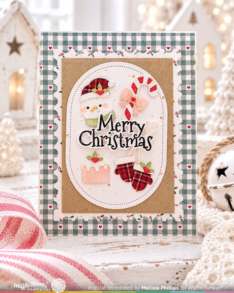 Waffle Flower Postage Collage Christmas Icons Die - 422622