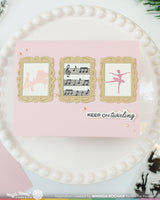 Waffle Flower Postage Collage Ballerina Silhouettes Stamp Set - 422623