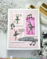 Waffle Flower Postage Collage Ballerina Silhouettes Stamp Set - 422623