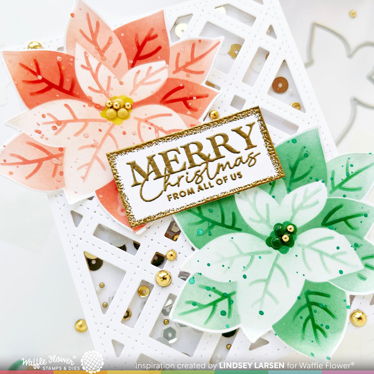 Waffle Flower Crafts Family Christmas Sentiments Stamp Set