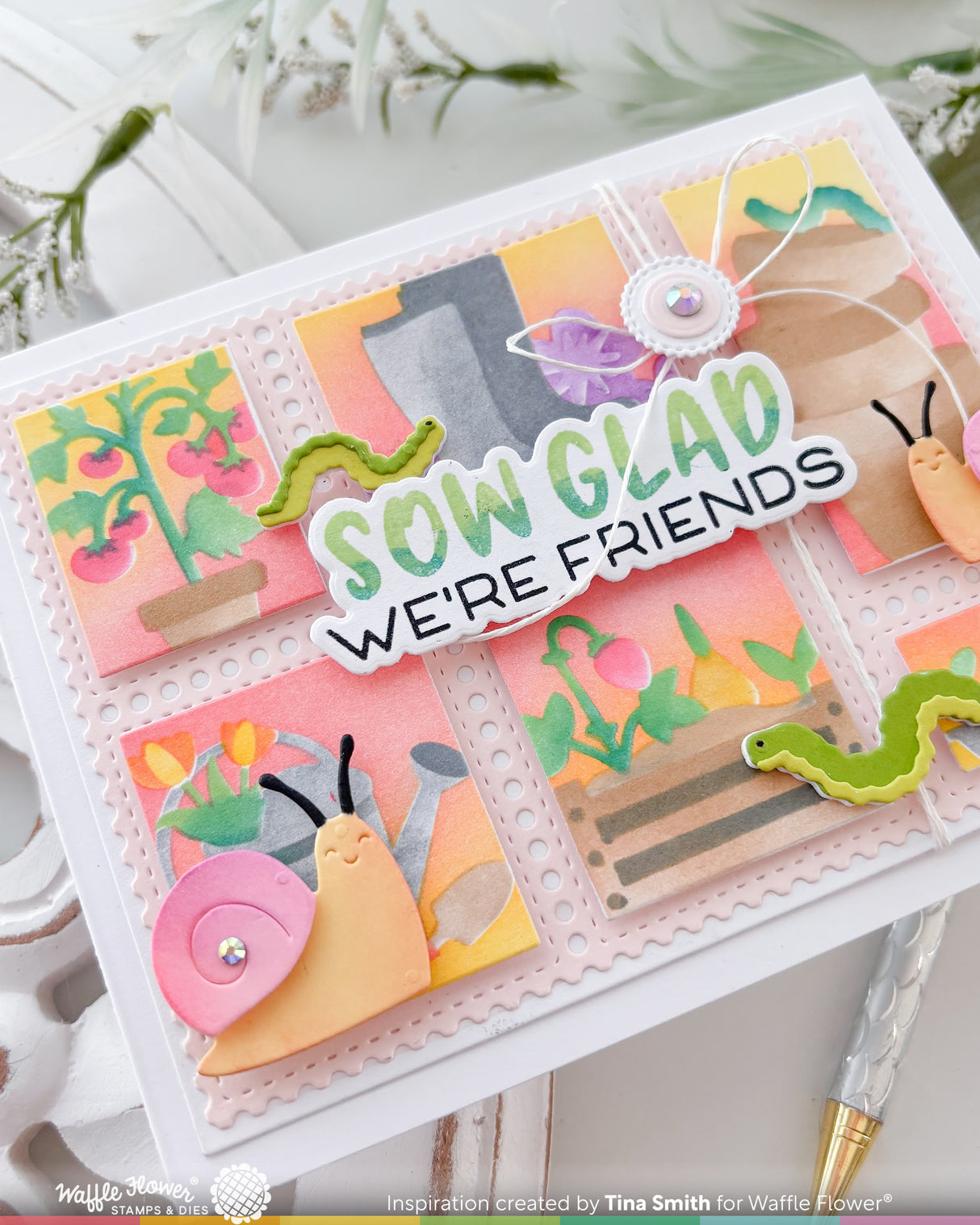 Waffle Flower Craft Postage Collage Gardening Add-ons Die