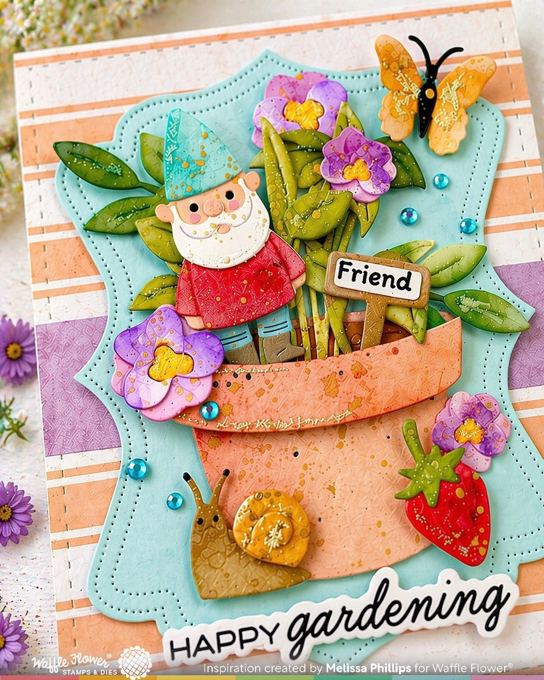 Waffle Flower Craft Happy Gnomes Die