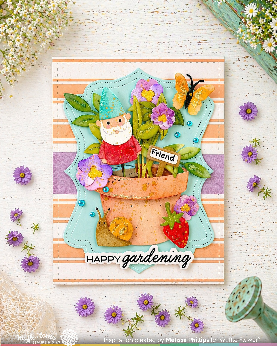 Waffle Flower Craft Happy Gnomes Die