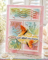 Waffle Flower Craft Postage Collage Herb Silhouettes Stamp Set