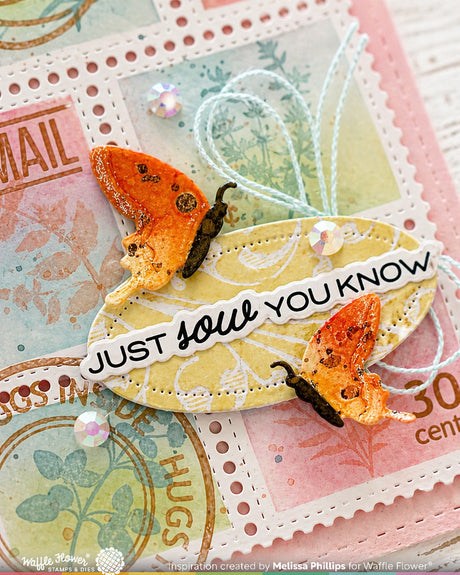 Waffle Flower Craft Postage Collage Herb Silhouettes Stamp Set