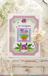 Waffle Flower Craft Postage Collage Herb Silhouettes Stamp Set