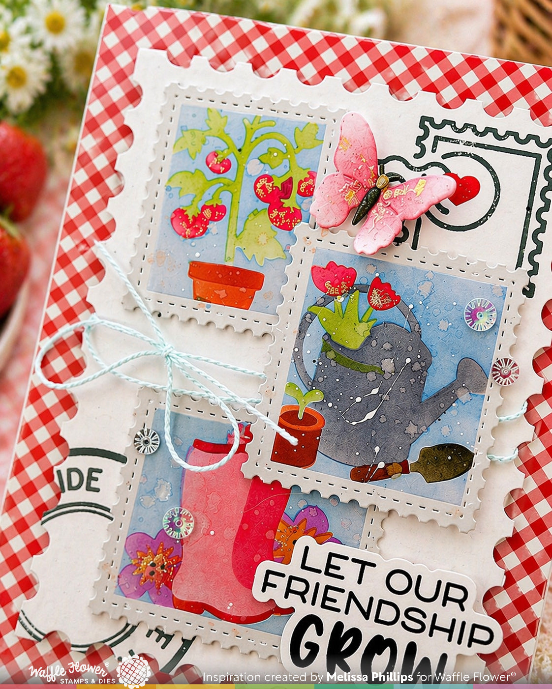 Waffle Flower Craft Postage Collage Seeds Details Stamp & Die Bundle