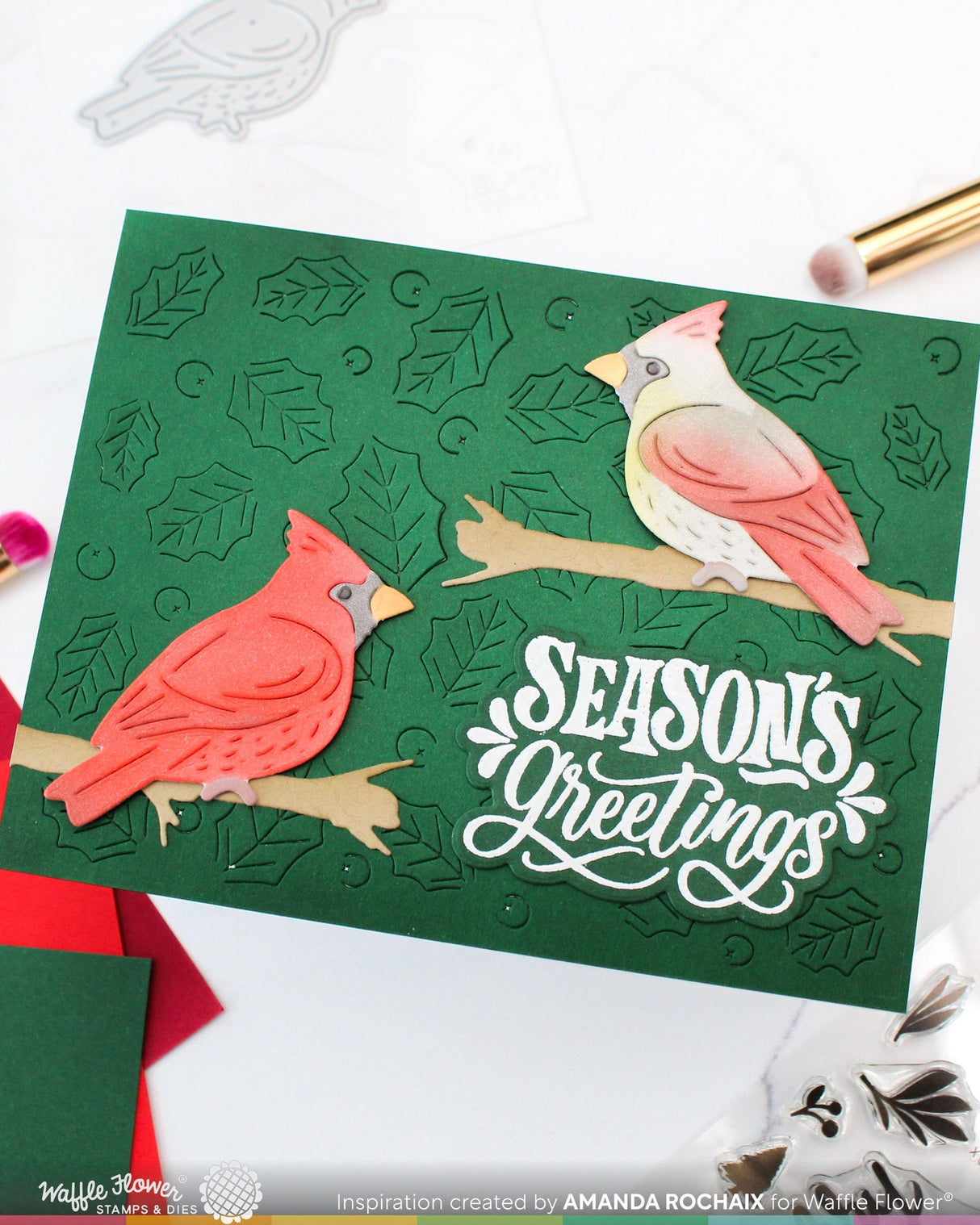 Waffle Flower Crafts Cardinal Duo Die-n-stencil