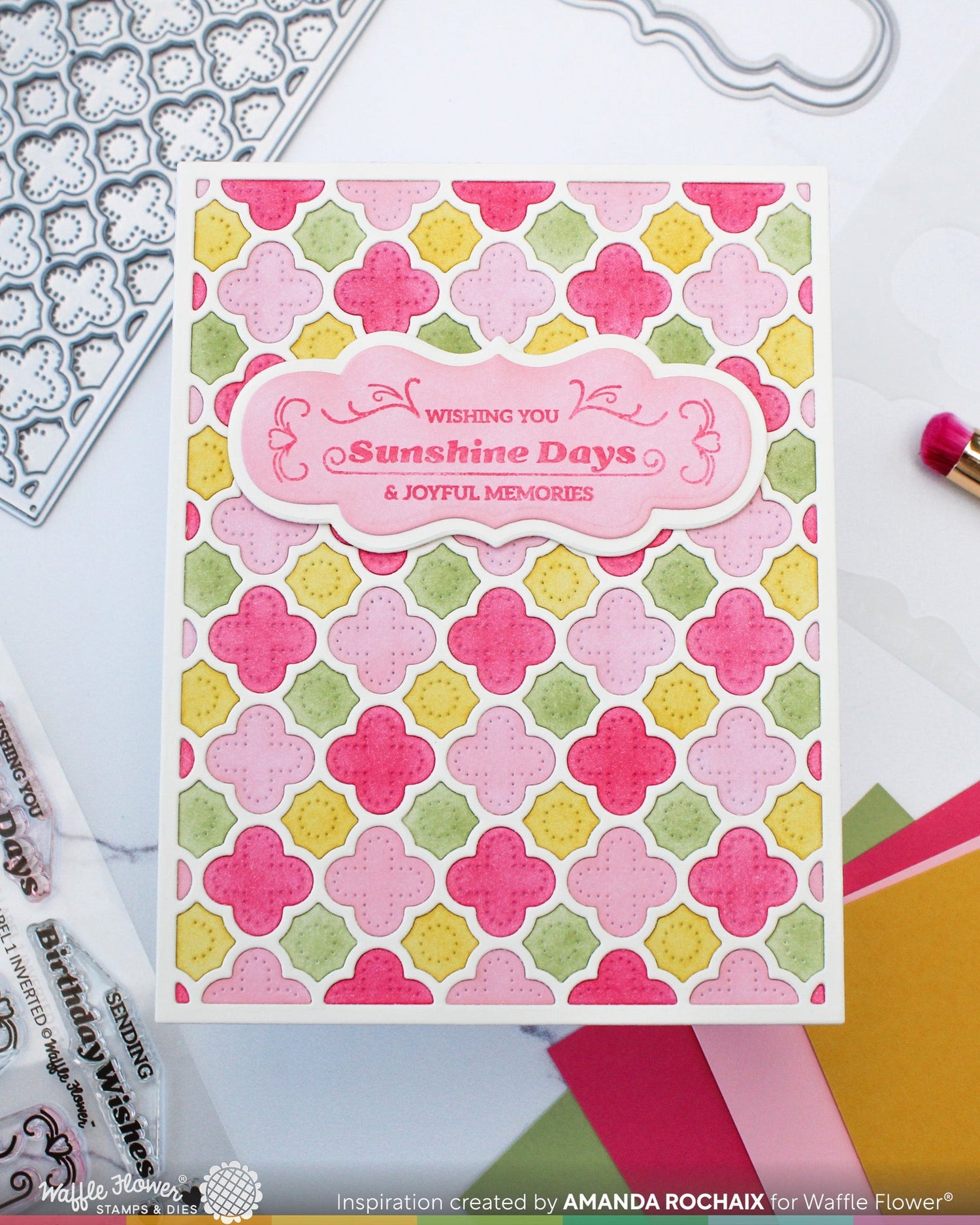 Waffle Flower Crafts Quatrefoil Panel Die