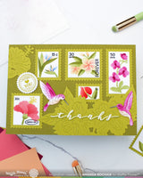 Waffle Flower Crafts Postage Collage Tropical Flowers Stencil