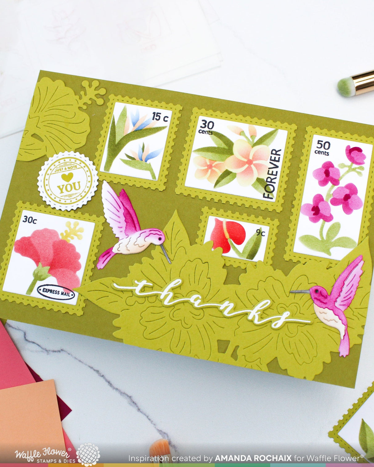 Waffle Flower Crafts Hummingbirds Die